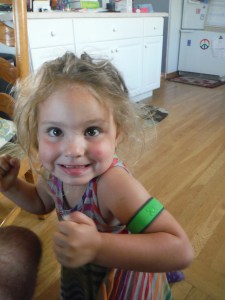 Juliet models the MagicBand