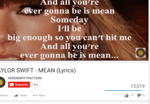 TAYLOR SWIFT MEAN Lyrics YouTube